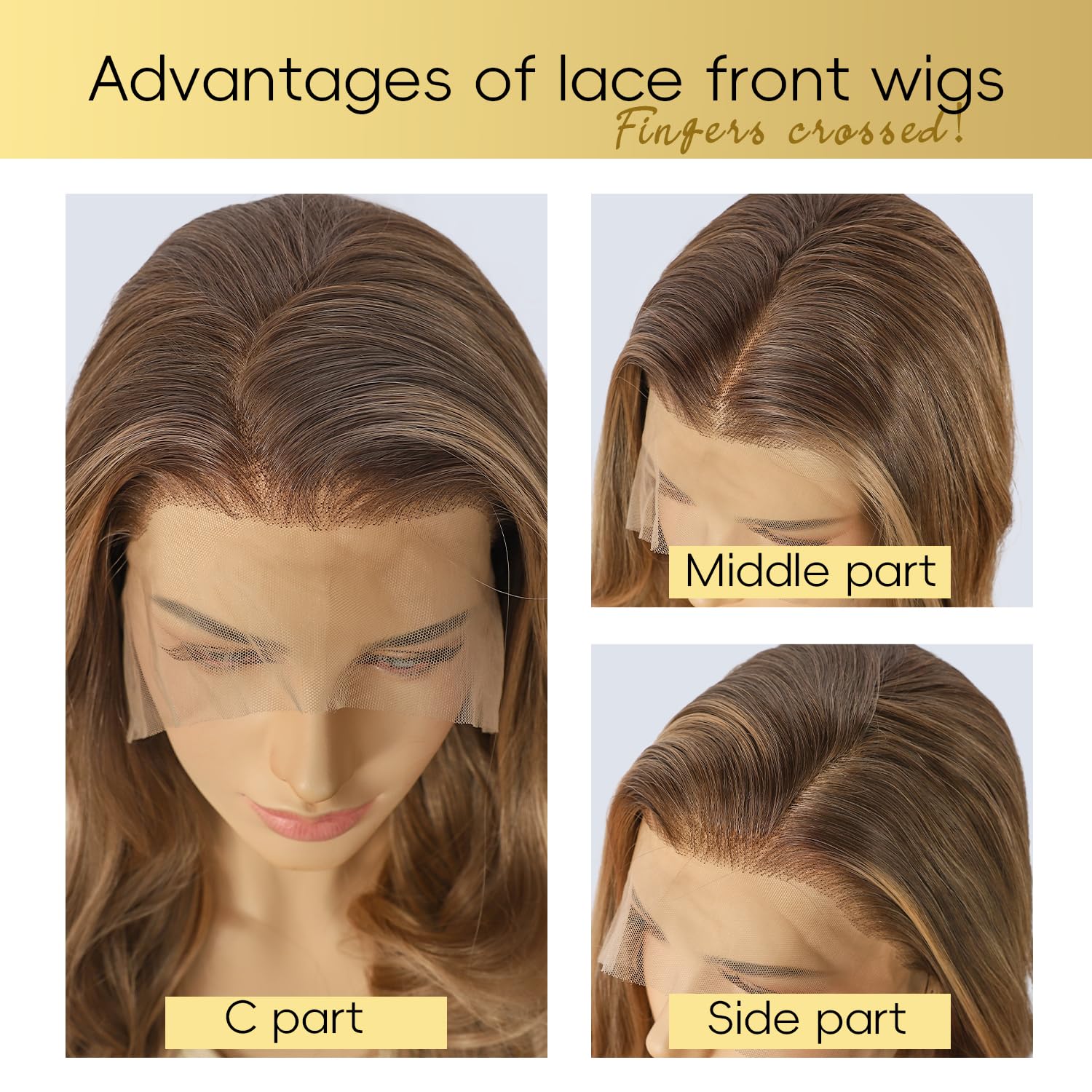 SOMIARIK 13x4 Blonde Lace Front Long Wavy Wigs - Image 2