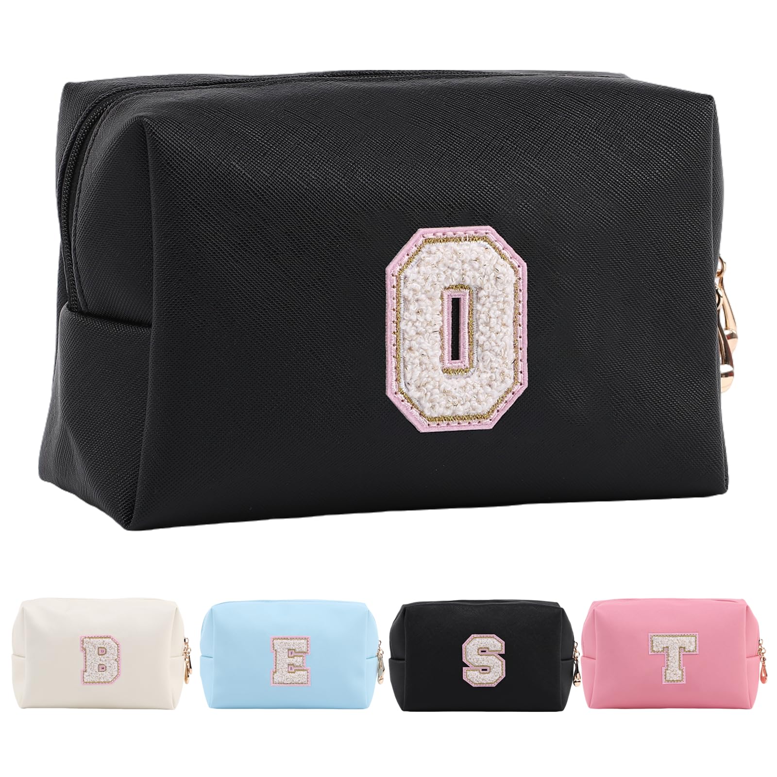 Personalized Makeup Bag,Waterproof Travel Makeup Pouch Cosmetic Bag Birthday Gift for Women Mom，Bride Bridesmaid Cosmetic Bag A-Z — view 69