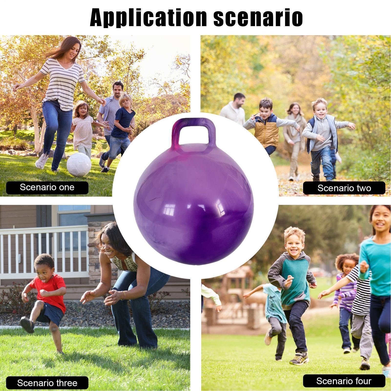Pelota De Saltar con Asas Ergonómicas, Pelota De Salto para Niños, Balones Saltadores, Pelotas Hinchable Saltarina, Altura Ajustable, Antideslizante, Jardín Actividades Exterior Juego Ejercicio