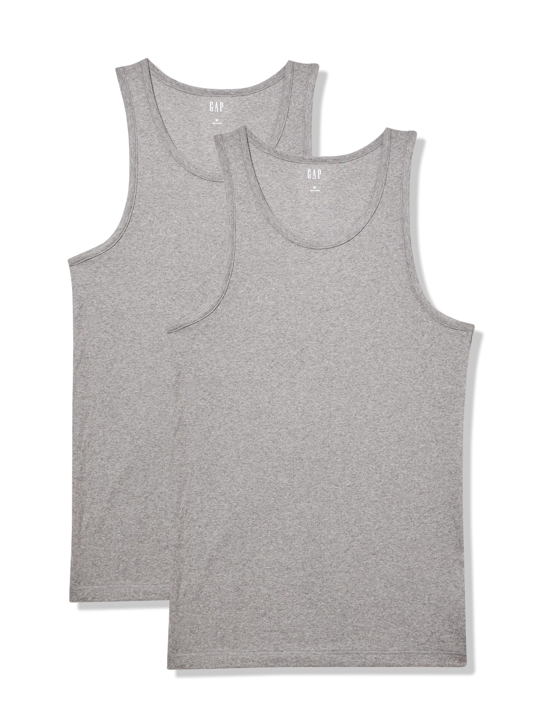 

                                                    GAP Mens 2-Pack Ribbed Tank Grey Heather L