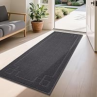 Vista 33 de BEQHAUSE Tapete de Puerta 32" x 48", Tapetes Antideslizantes para Interiores Alfombras de Entrada Lavables de Perfil Bajo Absorbentes y Resistente a