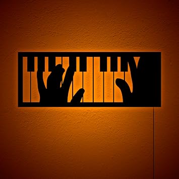 Piano Decor RGB Led Wall Light, Piano Wall Sign Art, Music Office LED Wall Decor, Piano RGB Lights Decor, Instrument Light Decor, Musician Gift, Birthday Xmas Christmas Gifts, RGB 16 Colors Changing