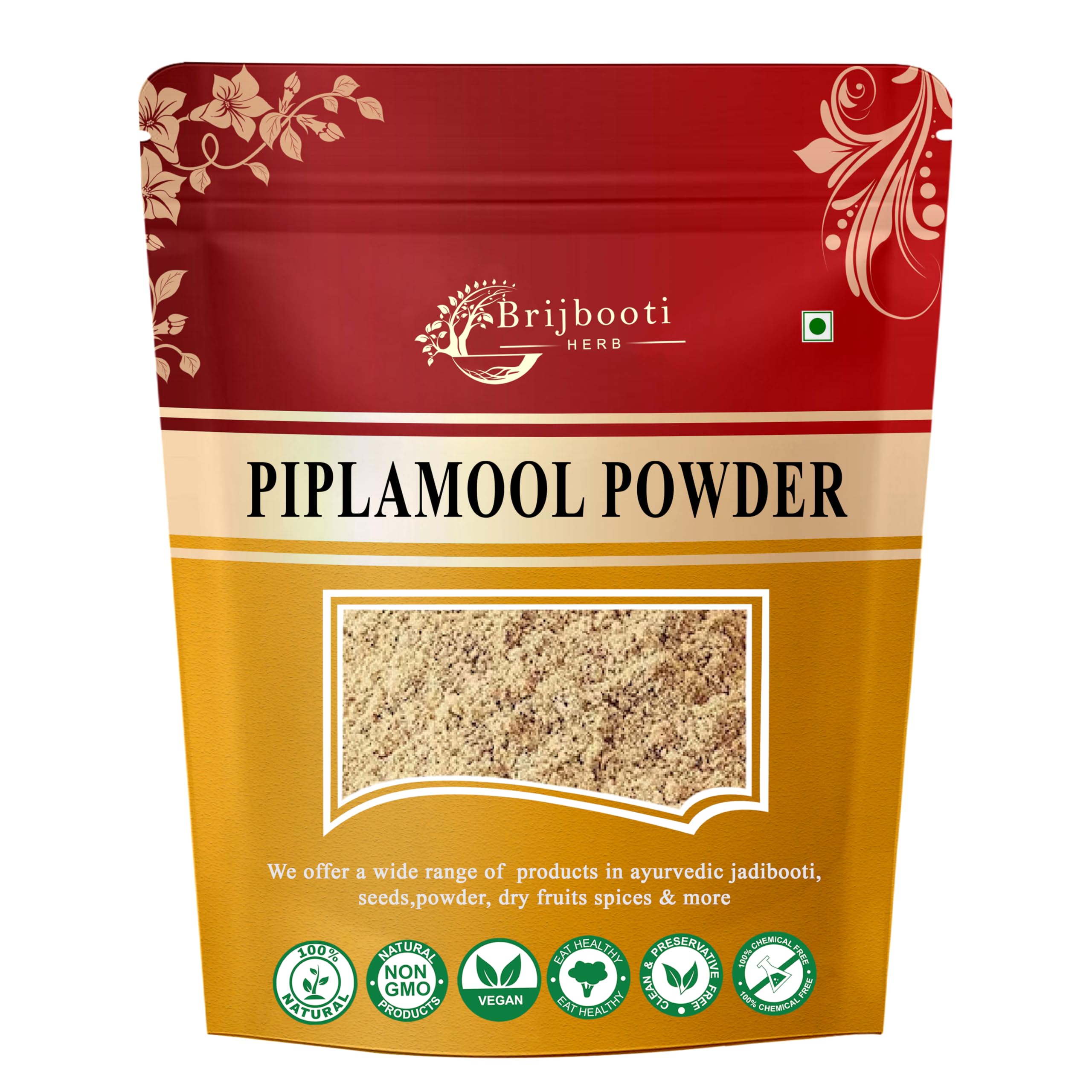 Brijbooti Pipla Mool Powder (100 gm) | Piplamool Dampa | Piplamool Powder | Peepla Mool Powder