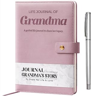 Grandma I Want to Know Your Life Story Leather Journal (Hardcover) - Birthday Gifts for Grandma - Guided Legacy Journal to Share Her Love and Story - Ideal Gifts for Mothers Day from Granddaughter Grandson (Violet)