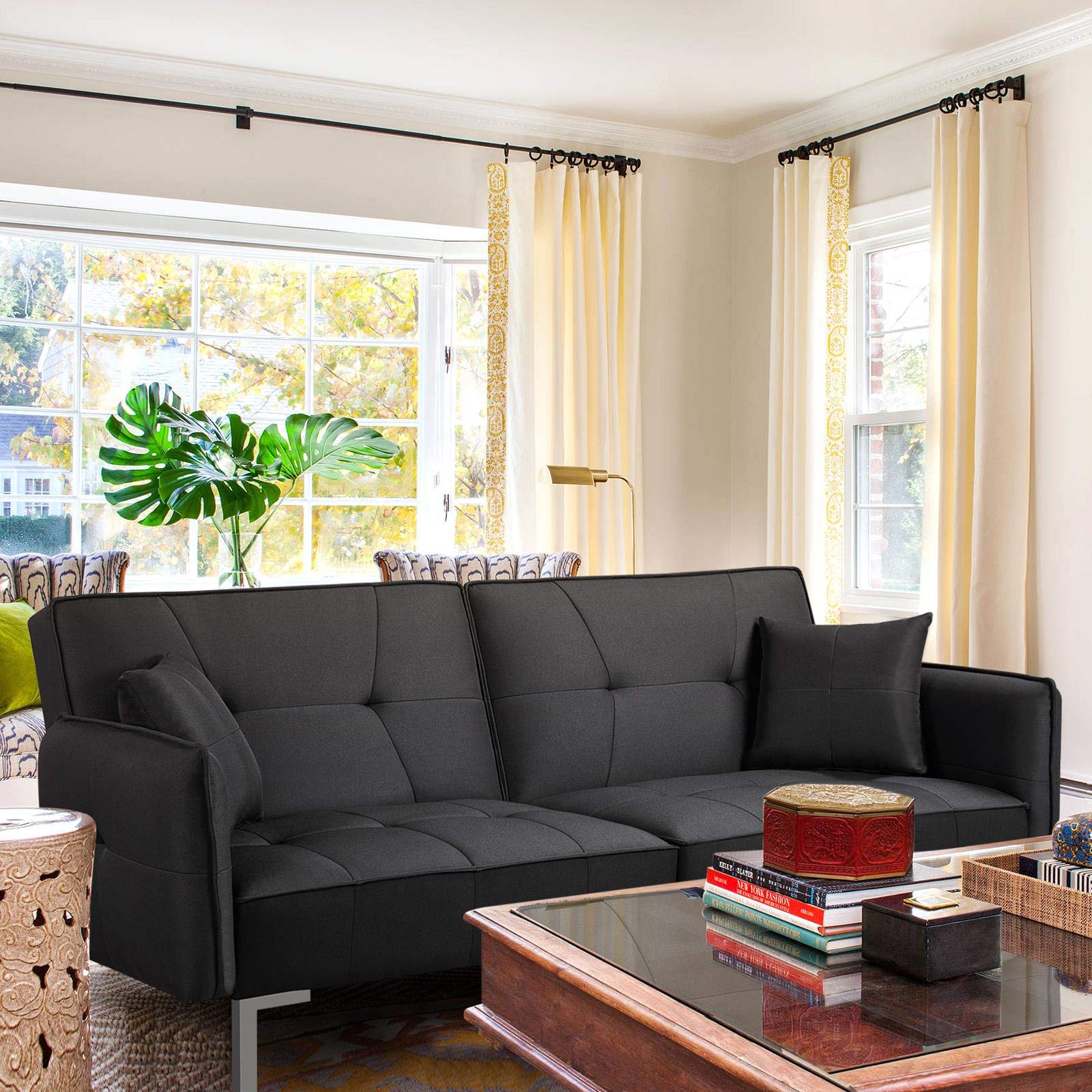 Buy Yaheetech Fabric Sofa Bed 3 Seater Click Clack Sofa Bed Modern