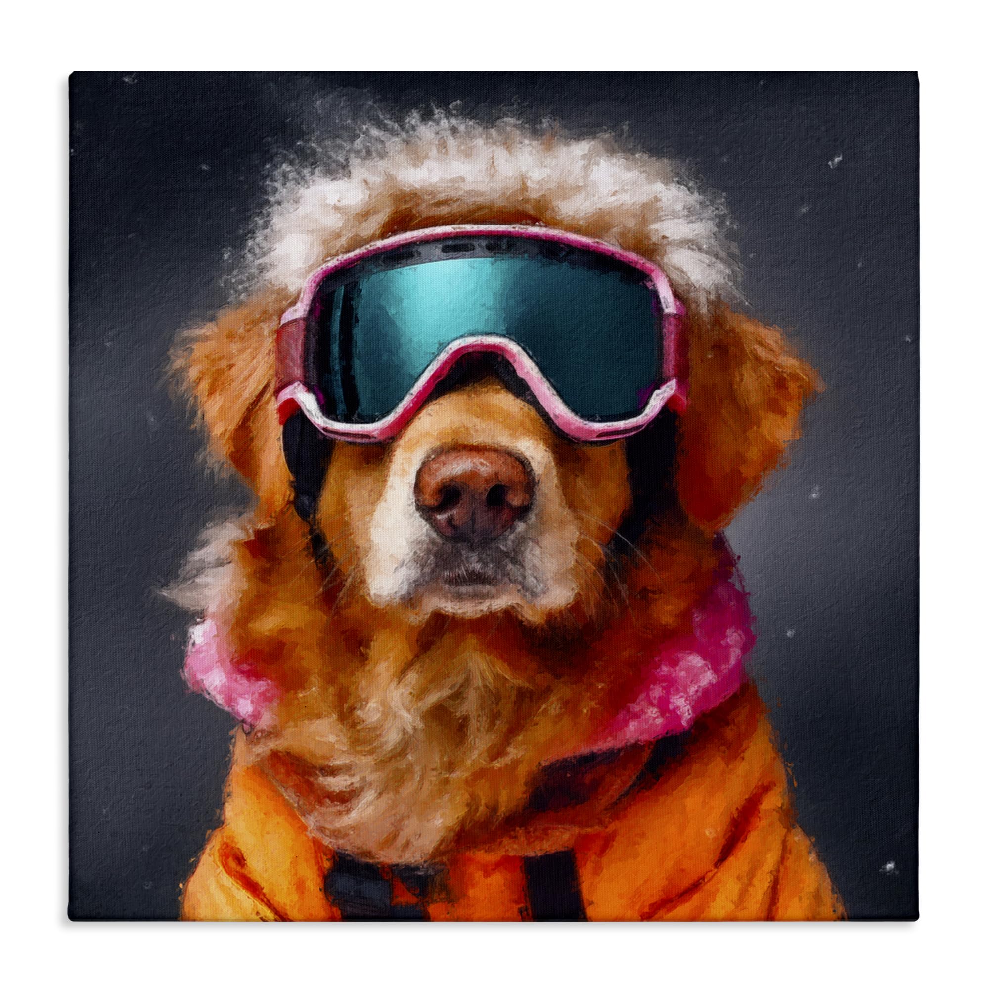 Stupell Industries Ski Dog with Goggles Canvas Wall Art, design by Sean Parnell, 17 x 17