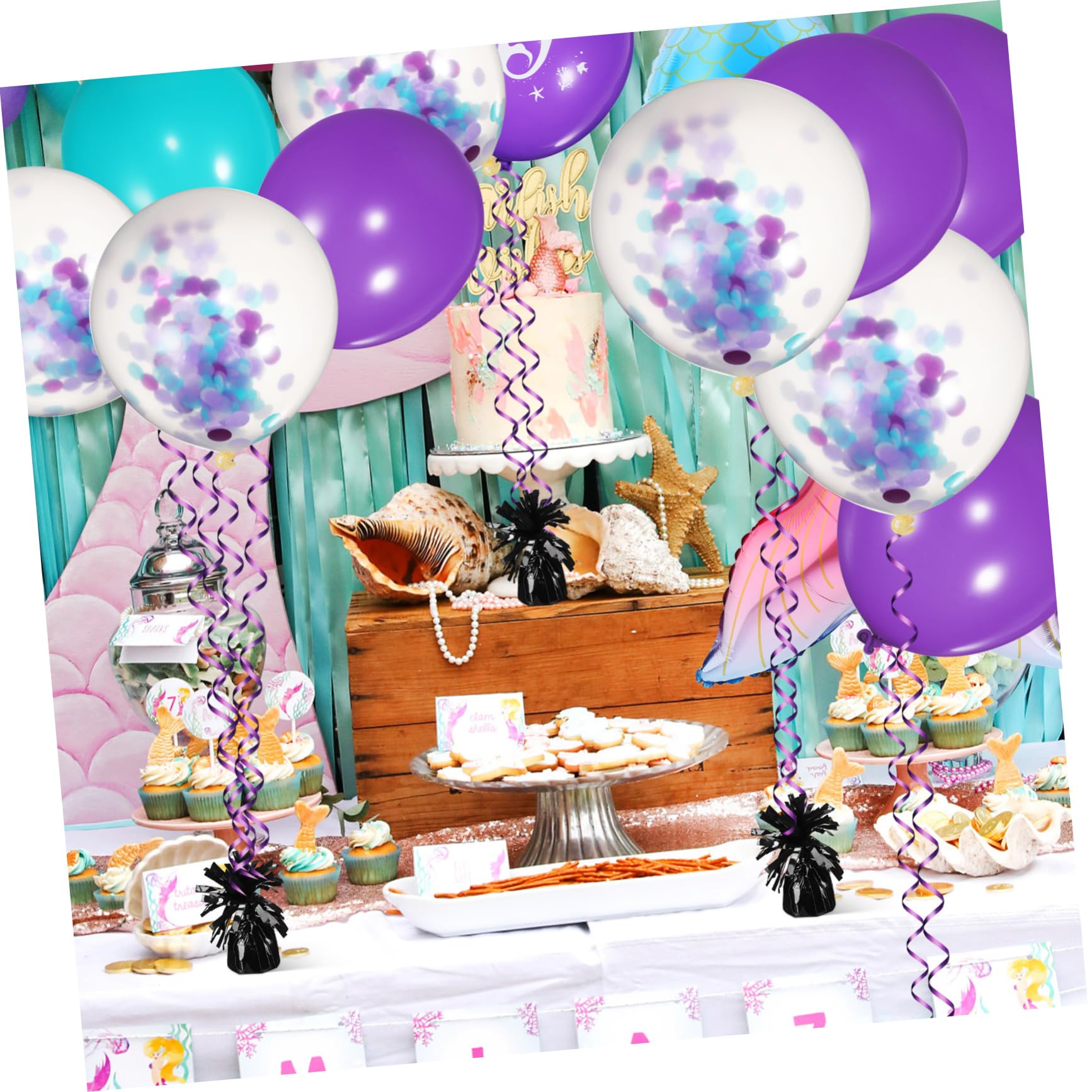 PRETYZOOM Poids pour Ballons Décoratifs Design Unique et Compact pour en Pet Noir Lot de 8 Facile à Utiliser Stable et Élégant Mariage et Fête