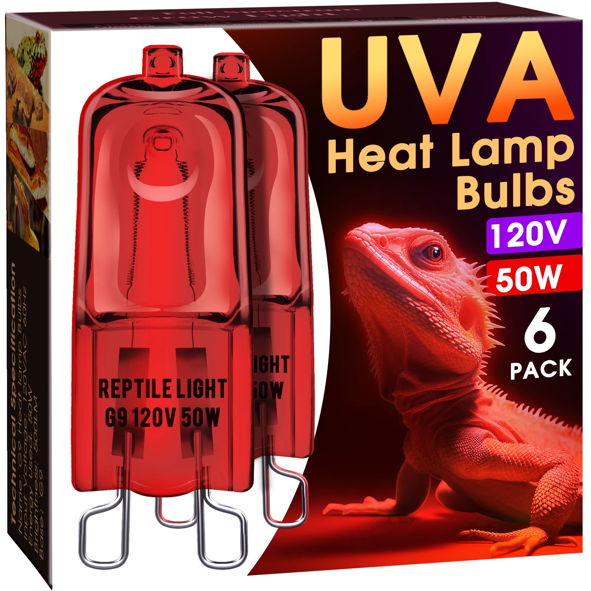 Briignite G9 Infrared Heat Lamp Bulbs for Reptile, Mini