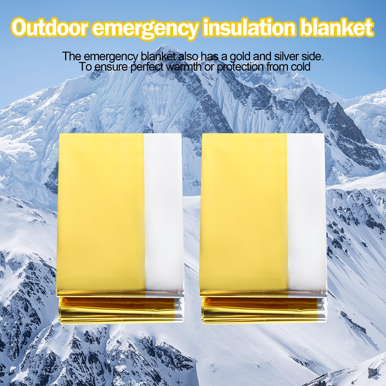 5 Couvertures de Survie Thermique Urgence (130 x 210 cm), Couverture d'urgence pour l'extérieur, Idéal pour Camping, Randonnée, Premiers Soins
