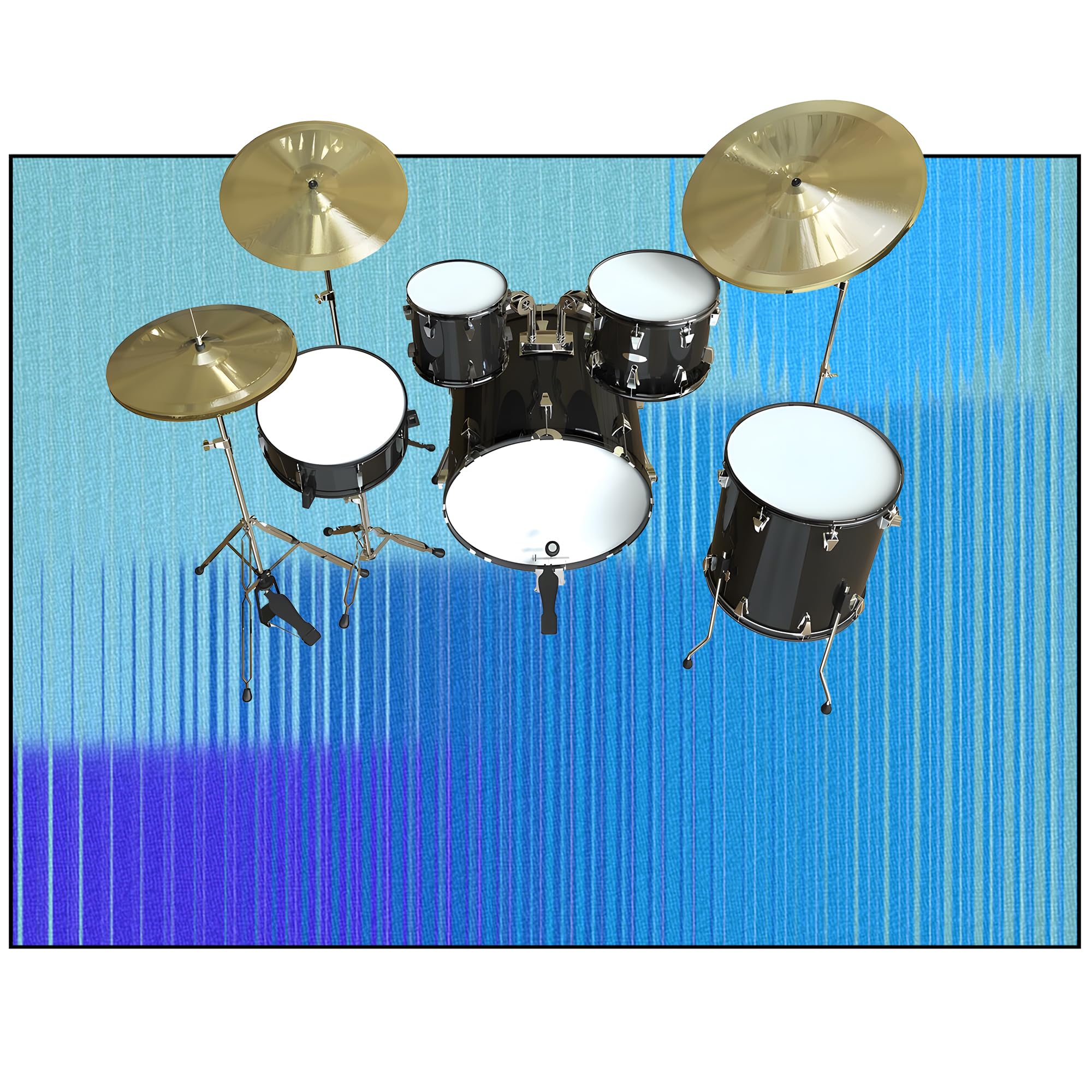 Dywan z baterią akustyczną, dźwiękoszczelny dywanik z baterią, elektroniczny dywanik do bębna basowego, antypoślizgowy do bębna basowego i innych elementów zestawu dywaników do dywanika 120 x 90 cm
