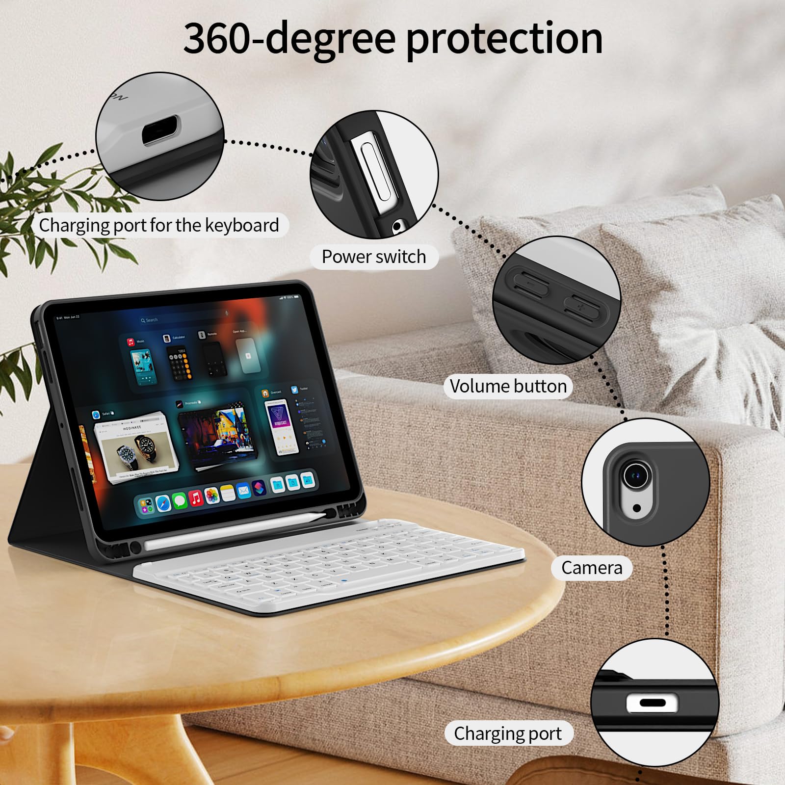 Amazon.com: ZOPSGYU Case Keyboard for New iPad Air 11 Inch M4/M3