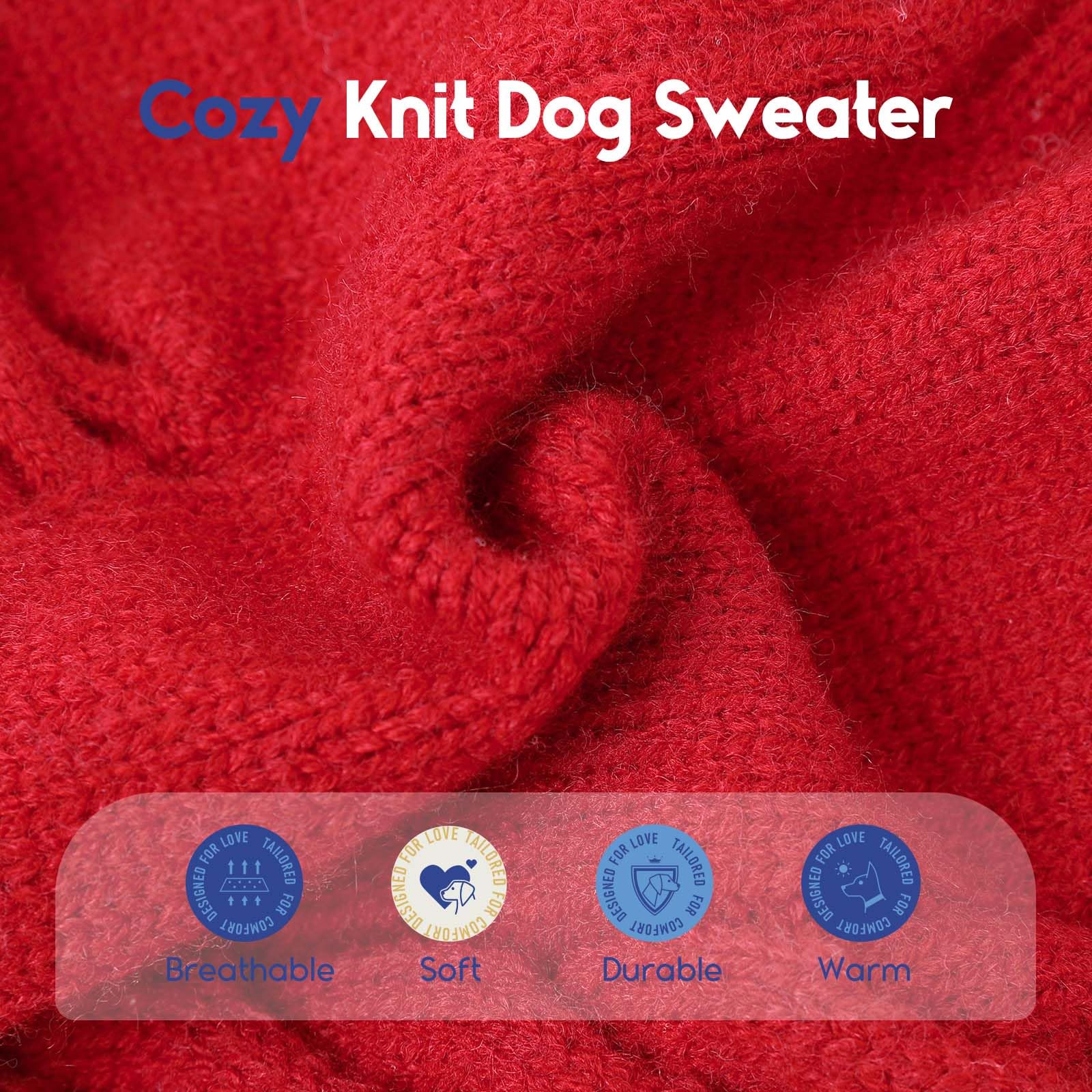 ASENKU Pull Chien Hiver Grand Chien, Pull Col Roulé Torsadé avec Trou Harnais pour Grand Berger, Vêtement Confortable pour Promenade hivernale