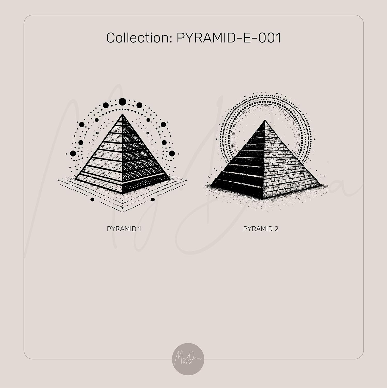 Hexagon Gold Pyramid Jewelry - Custom Engraved Design - Mystical and Spiritual Statement Ring Piece