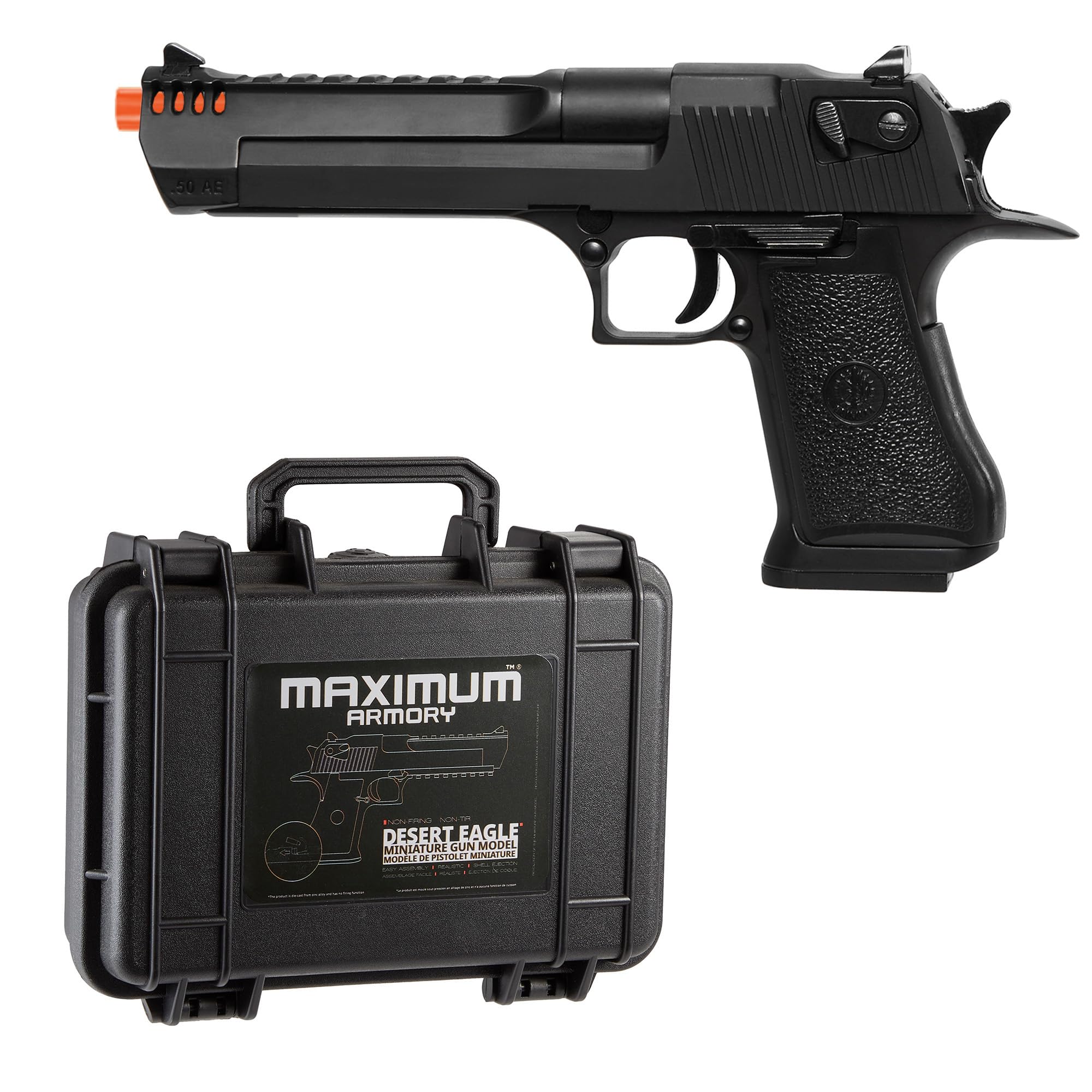 MASSIMO PRECISION Miniature Desert Eagle Model Kit 1:2.05 Scale - Metal Build Model Set for Desktop Display - Gift for Enthusiasts & Collectors - No Shooting Function (Black-A)