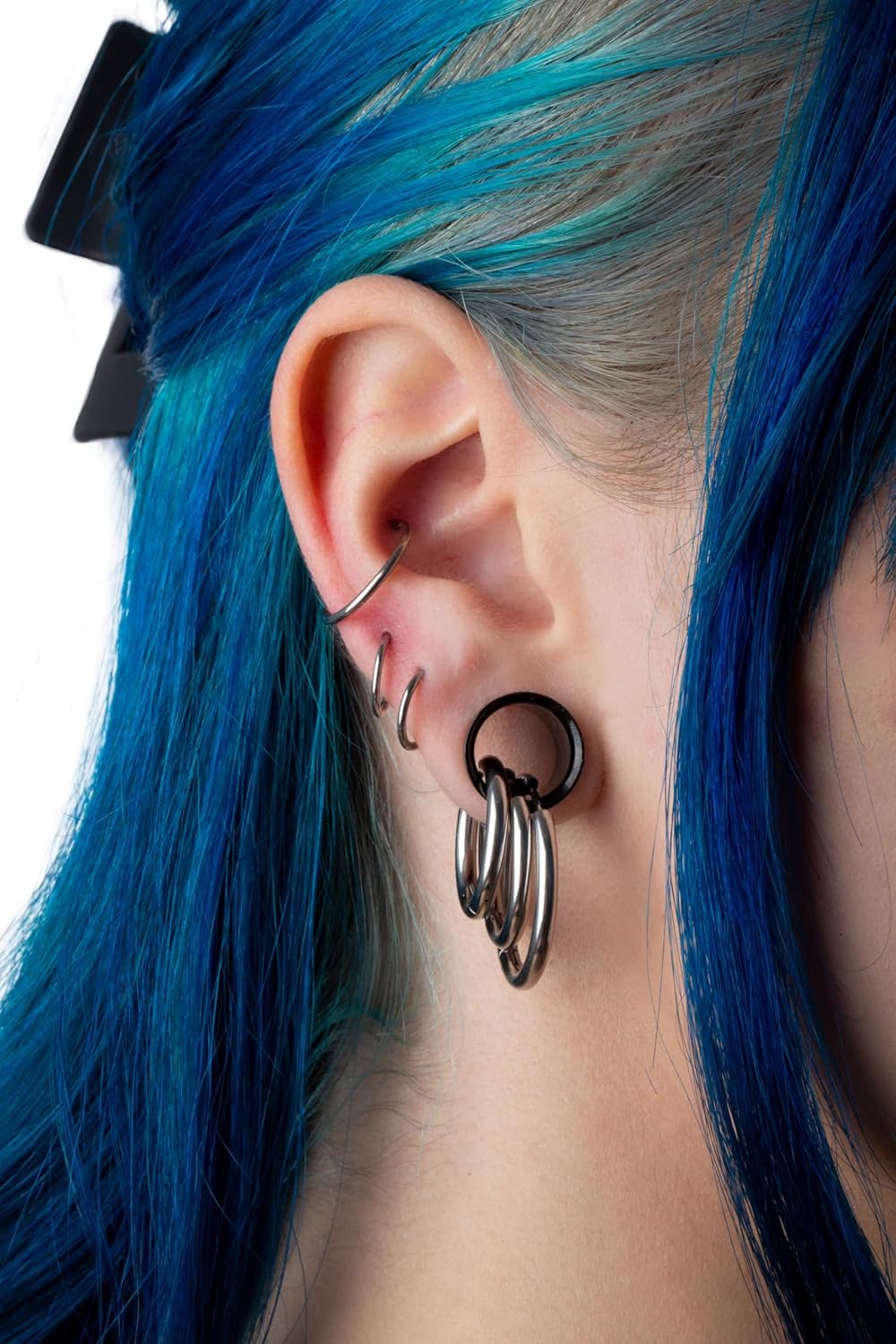 316L Stainless Steel 2.5mm Thick Round Hinged Hoop Earrings, Sold as a Pair - Image 8