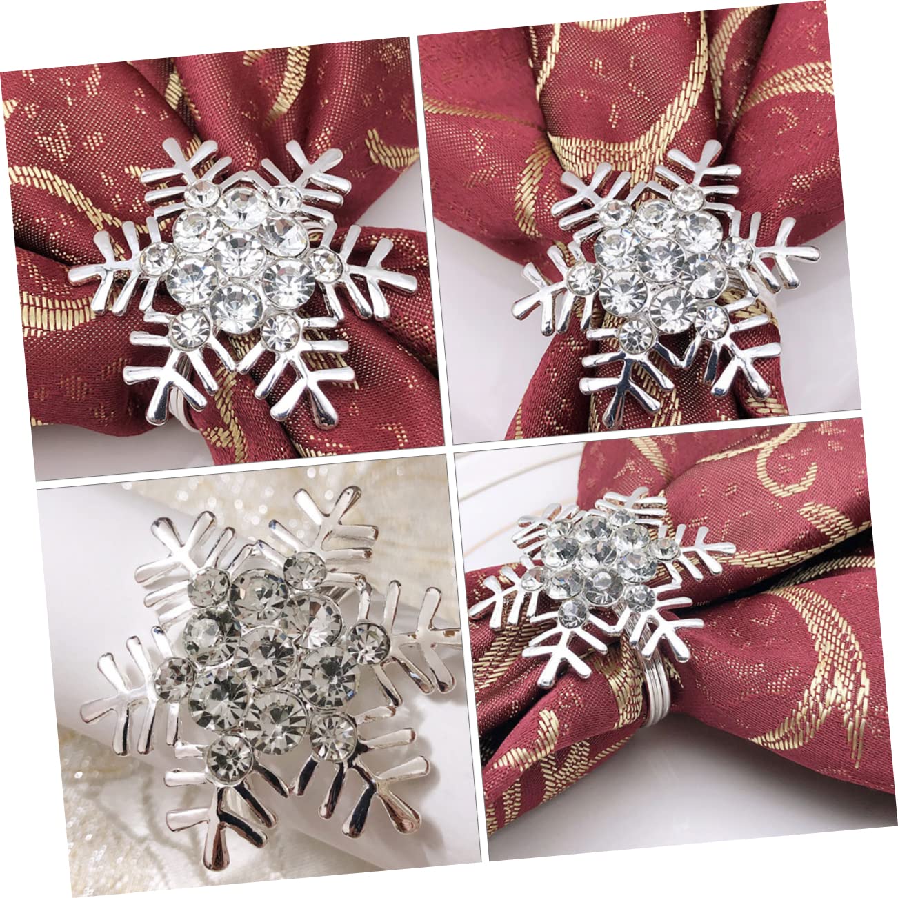 ABOOFAN 3sätze Teiliges Weihnachtsserviettenringe Legiertem Material Schneeflocken-Design Für Festliche Tischdekorationen Hochzeiten Partys Und Feiertage