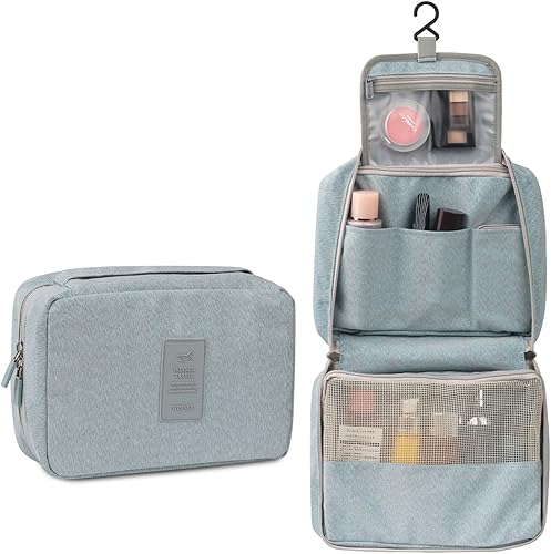 Neceser de viaje colgante, kit plegable Dopp impermeable, organizador de cosméticos para hombres, mujeres y niñas, gran capacidad con cremalleras