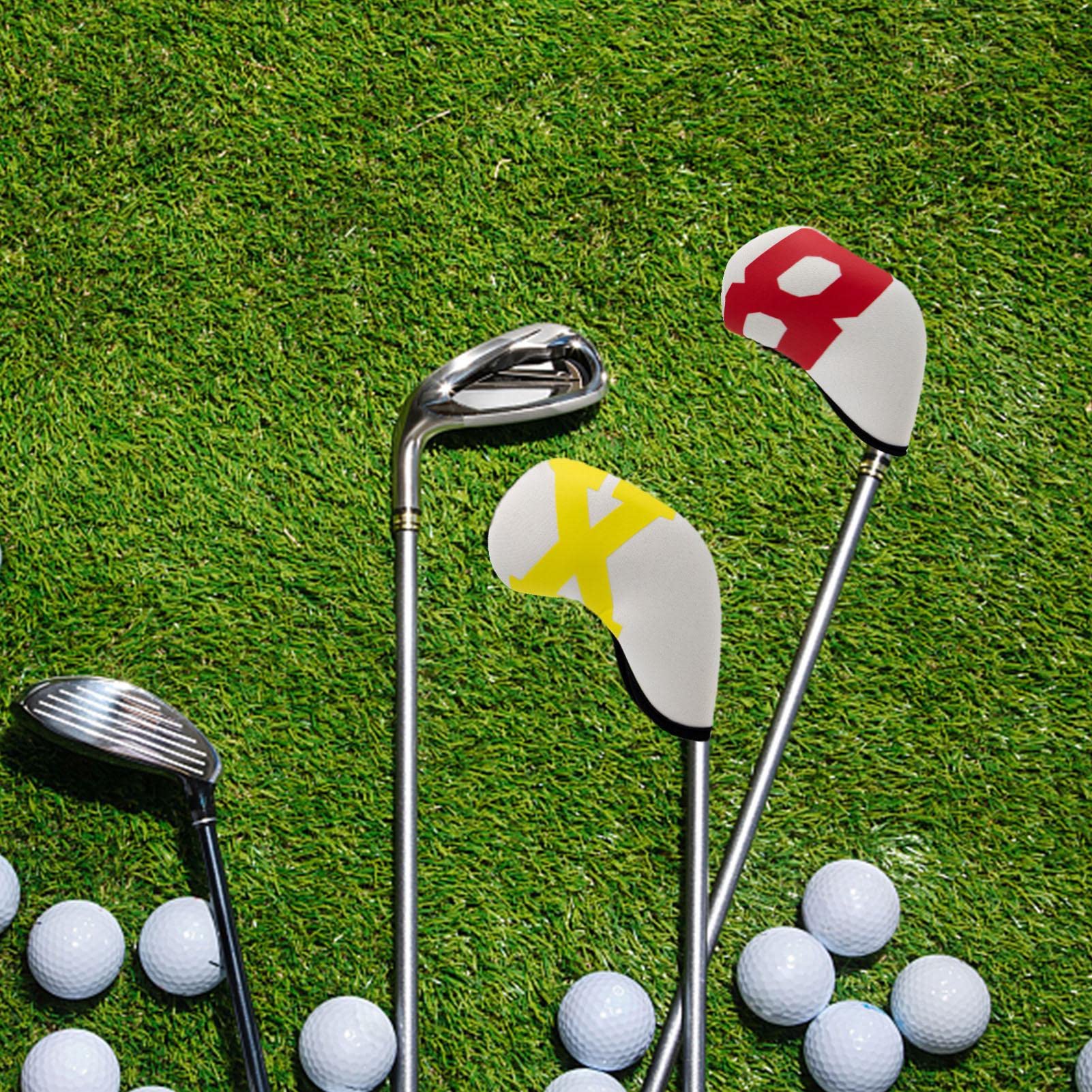 Set Copricapo per Mazze da Golf - 10 copricapi protettivi per Ferri da Stiro,Copritesta per Ferri da Stiro Fit Main Iron Club, da Golf per Gli Amanti del Golf