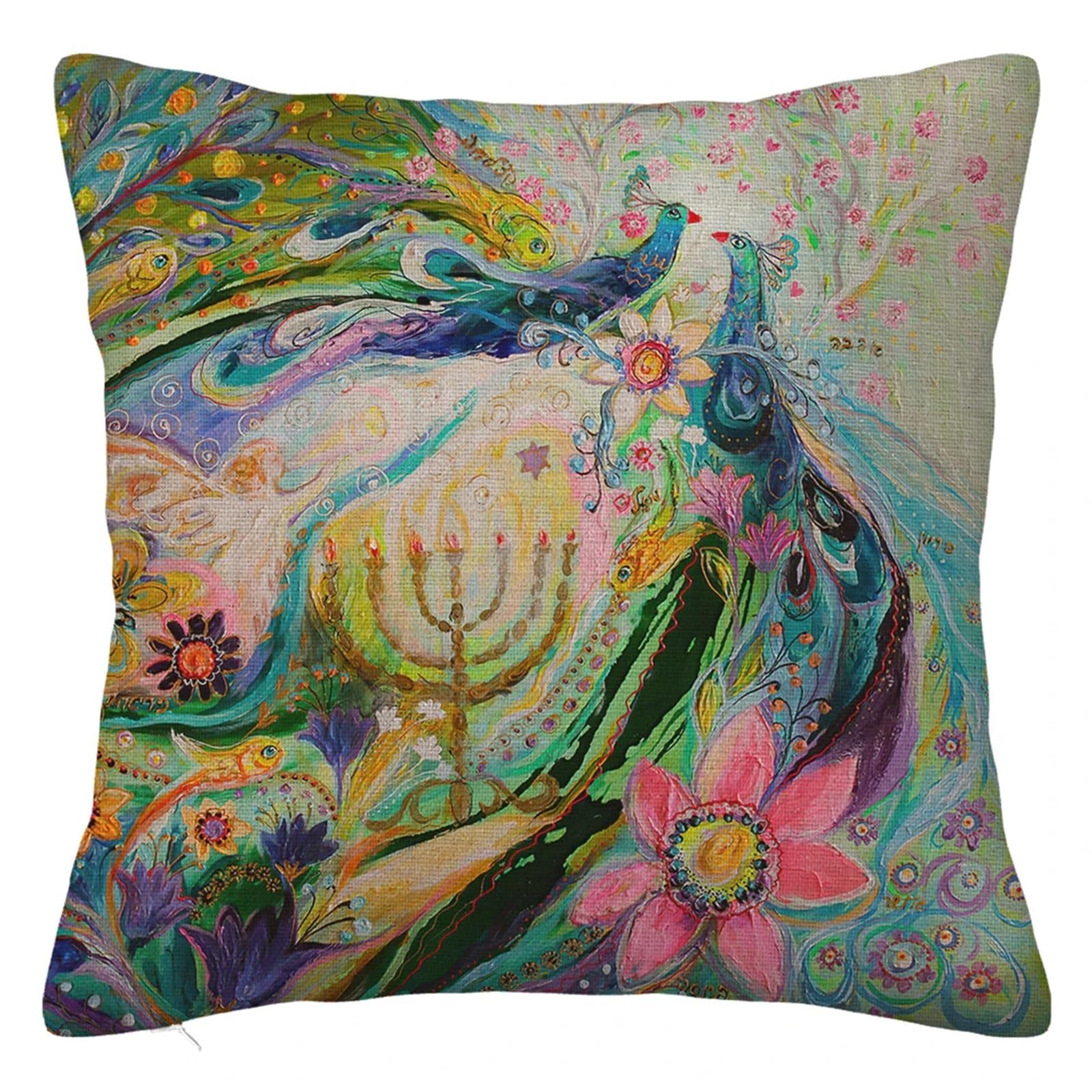 SHBHWS Branch Bird Flower Linen Pillowcase Sofa Cushion Cover Home Decoration 40x40 50x50 60x60 45x45 For Living Room Sofa(Color 14,600mm*600mm)