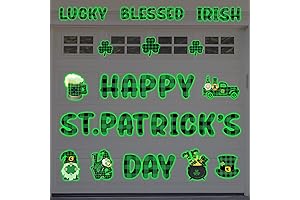 46-Piece Irish-Themed Garage Magnets: "Glow in the Dark" Festive Decor for Doors and Vehicles