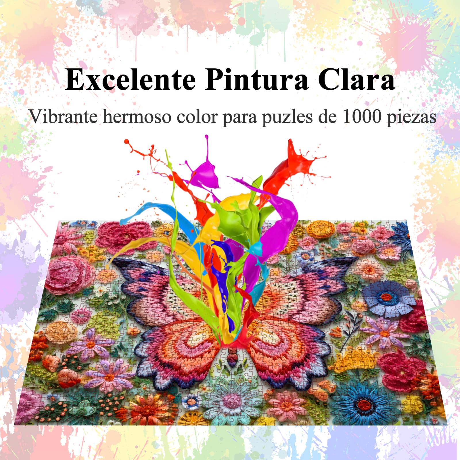 Rompecabezas de 1000 Piezas para Adultos, Butterfly Flower, Se Entrelazan Perfectamente Letras en la Parte Posterior, Juguetes para Hombres Mujeres Mayores (70x 50 cm), Cartel 1:1 — view 4
