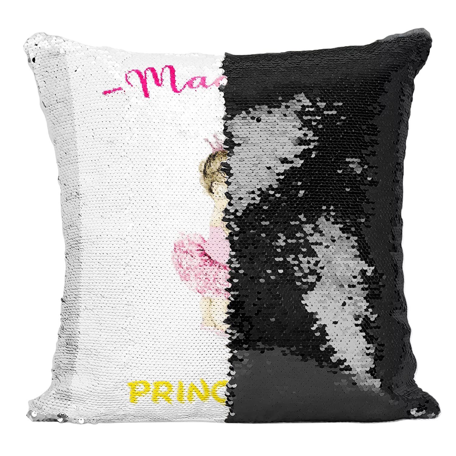 Coussin paillettes noir princesse en cadeau anniversaire fille original