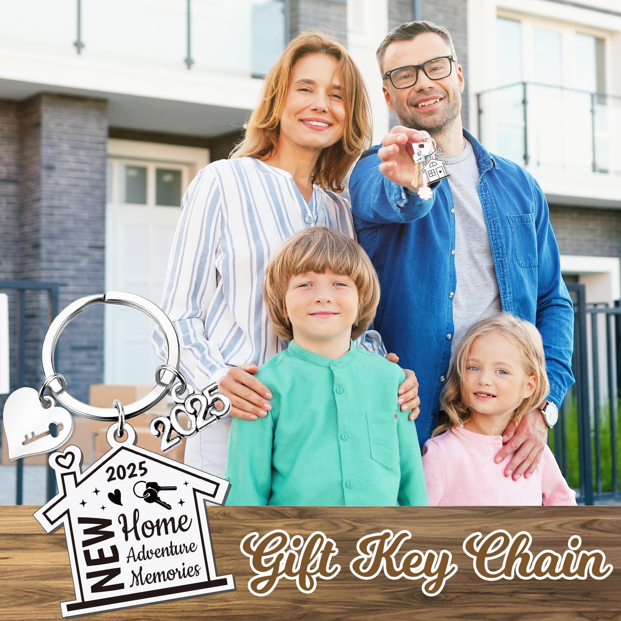 Regalos de inauguración de la casa, llavero para el nuevo hogar, llavero de aventura 2025, primer regalo para el hogar para hombres y mujeres