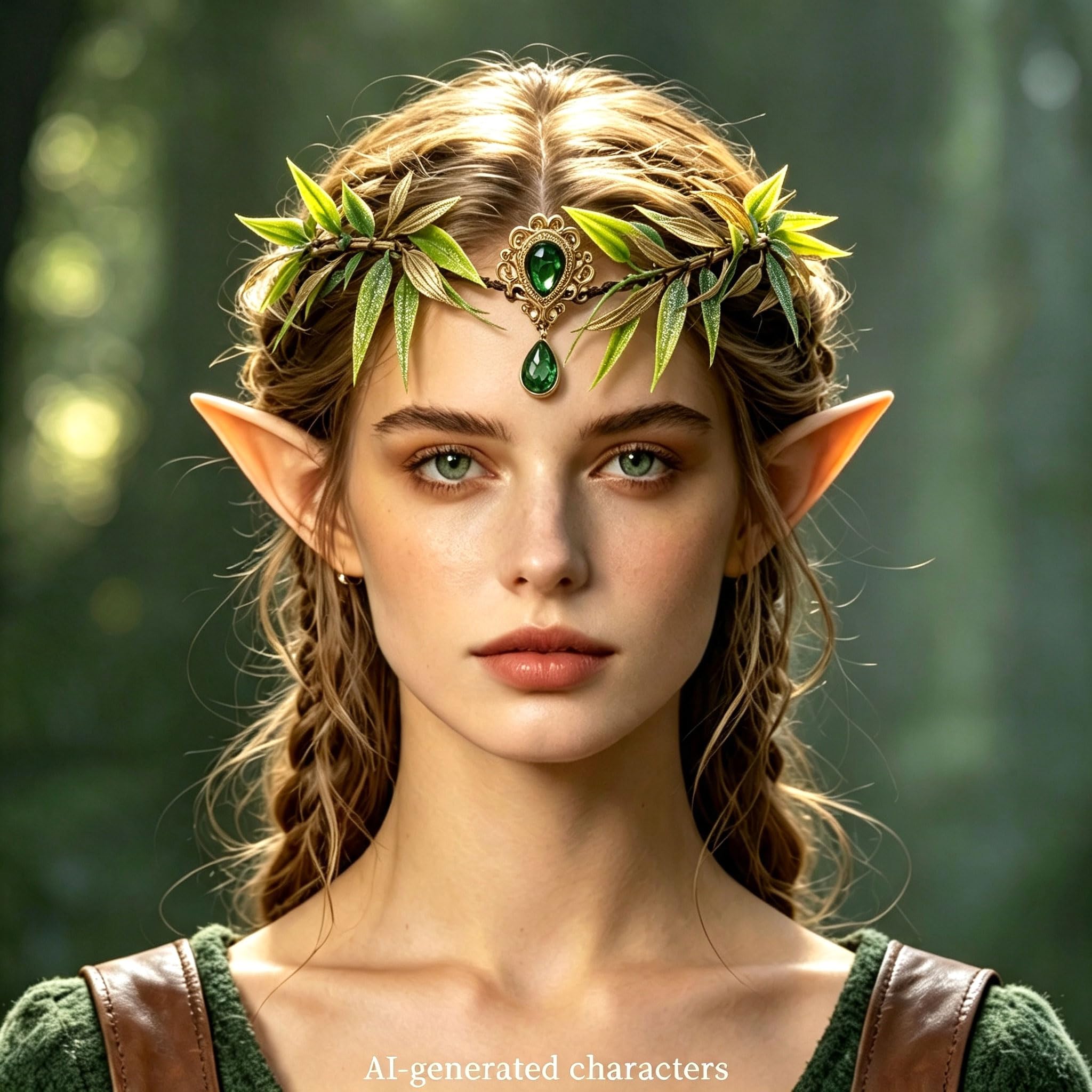 LaVenty Woodland Elf Crown Fairy Costume Medieval Viking Fairy Headpiece, Pink - Image 8