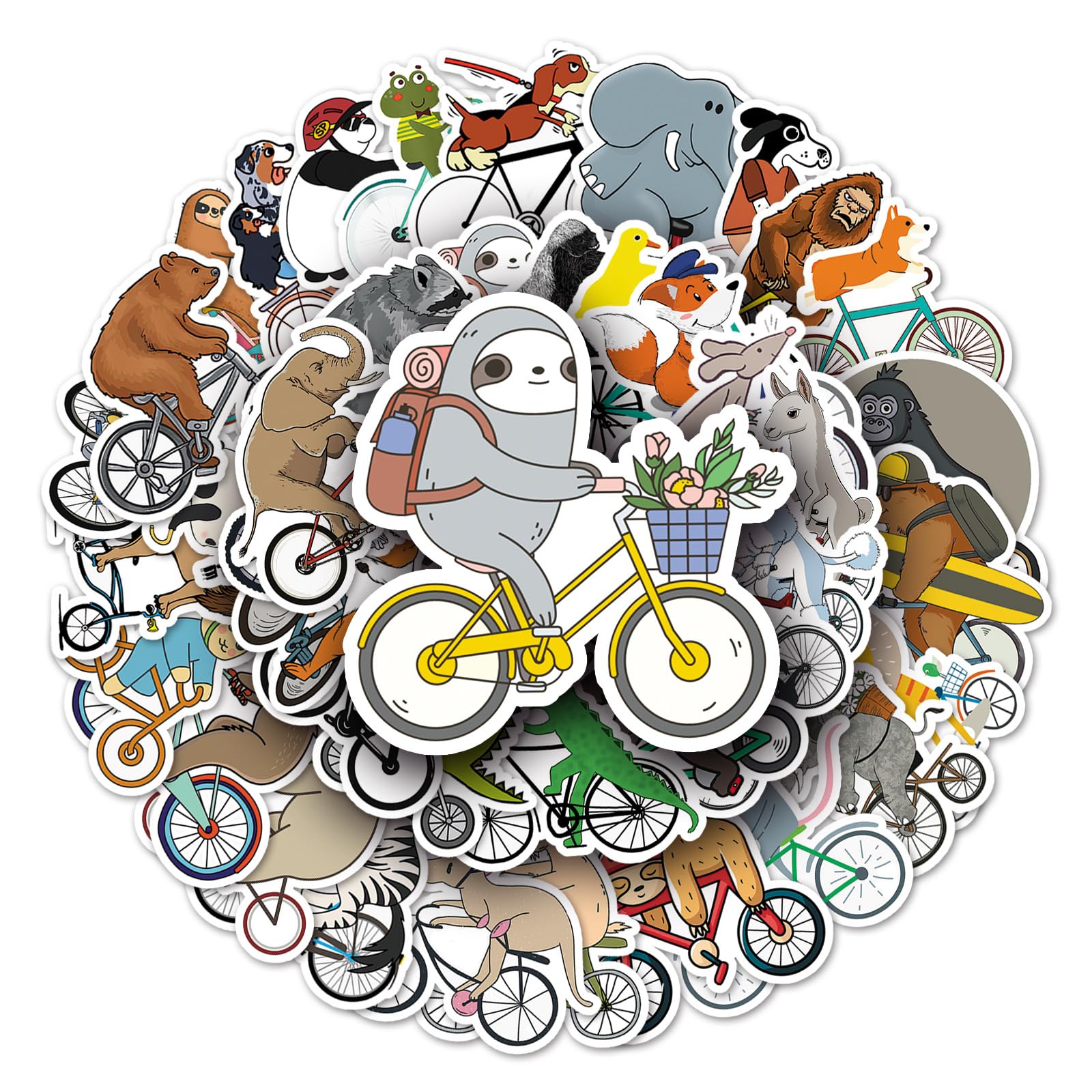 Naklejki rowerowe ze słodkimi zwierzętami, 5-8 cm, kreskówkowe sportowe naklejki dekoracyjne dla zwierząt domowych, samoprzylepne do scrapbookingu, dekoracji pokoju dziecięcego, konfiguracji motywu