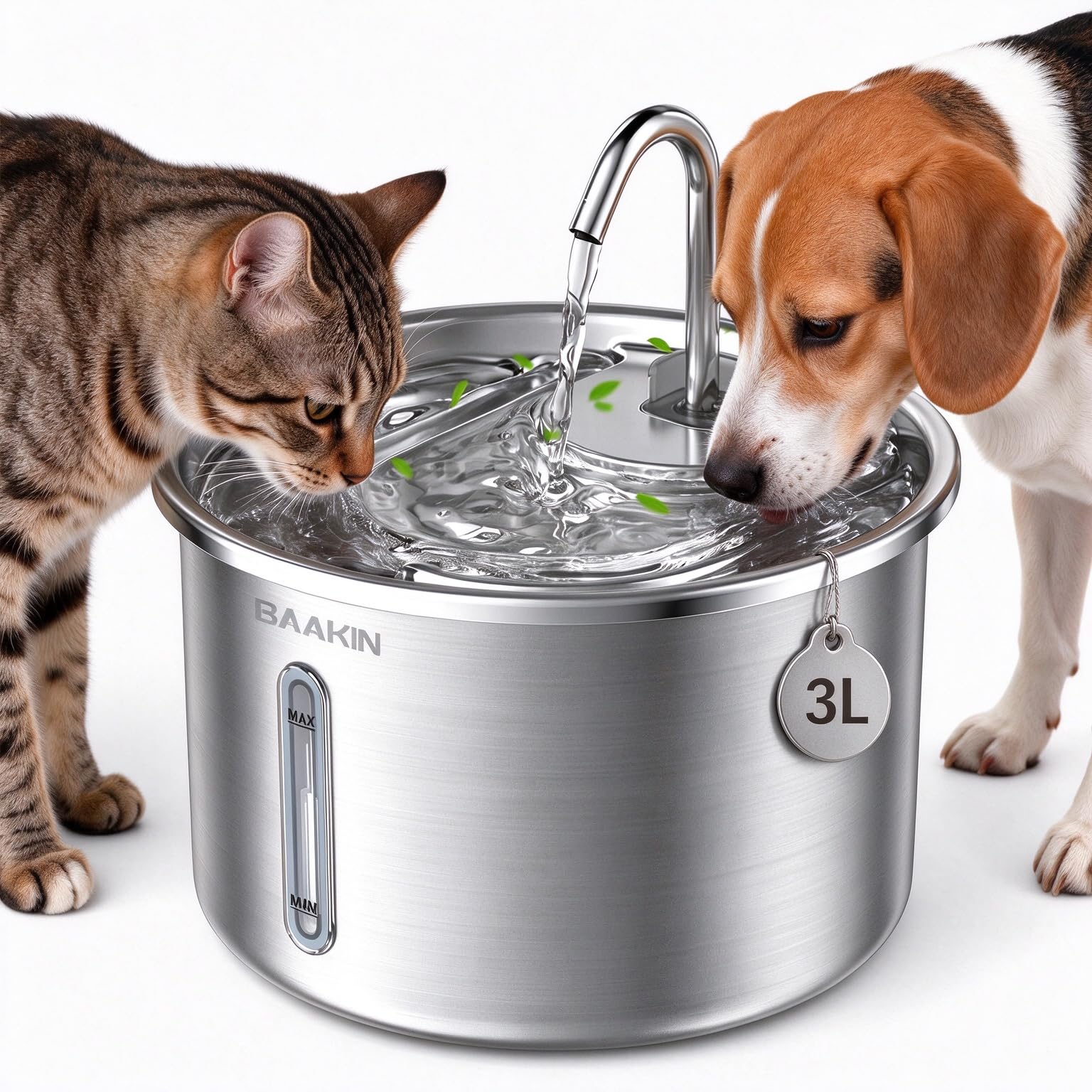 Mfxh Baakin Fuente de Agua Automática 3L para Gatos — Perros y Mascotas Pequeñas