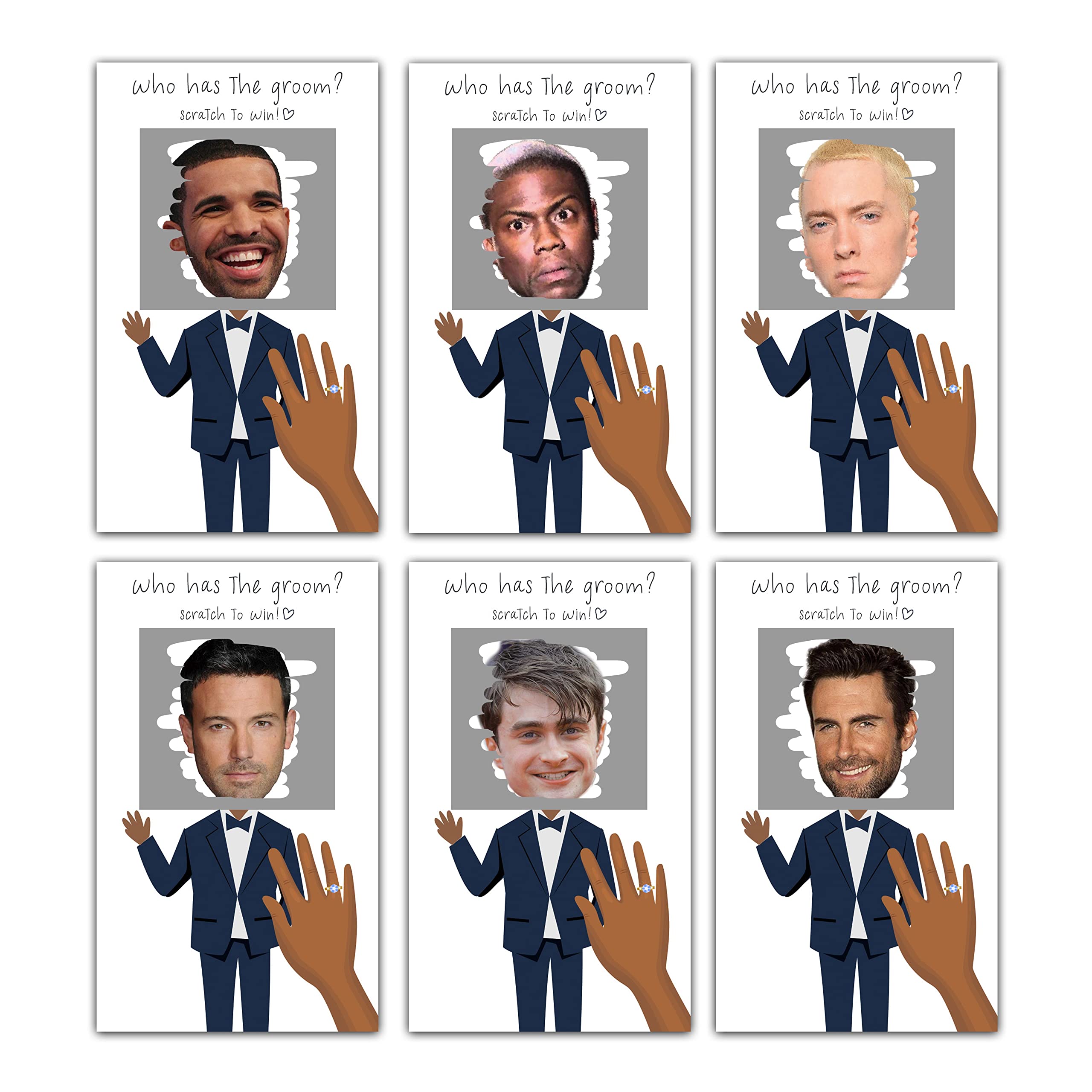 Eyouyeqi Bridal Shower Games - Who Has The Groom Scratch Off Celebrity Cards - Bachelorette Party Game Favor Decor- Wedding Party/Engagement Party