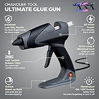 Vista 2 de Chandler Tool Pistola de pegamento caliente de tamaño completo y barras de pegamento para manualidades y bricolaje Pistola de silicona caliente