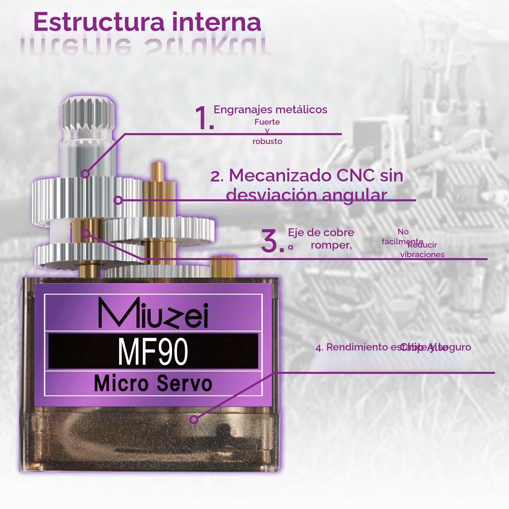 Miuzei Servo Motor Engranajes de Metal 10 Piezas RC 9G Micro Servo 180 Grados Mini Motor para Arduino Modelo Brazo Robot Avión 1/10 1/8 Coche Barco con Cable Servo Cuerno