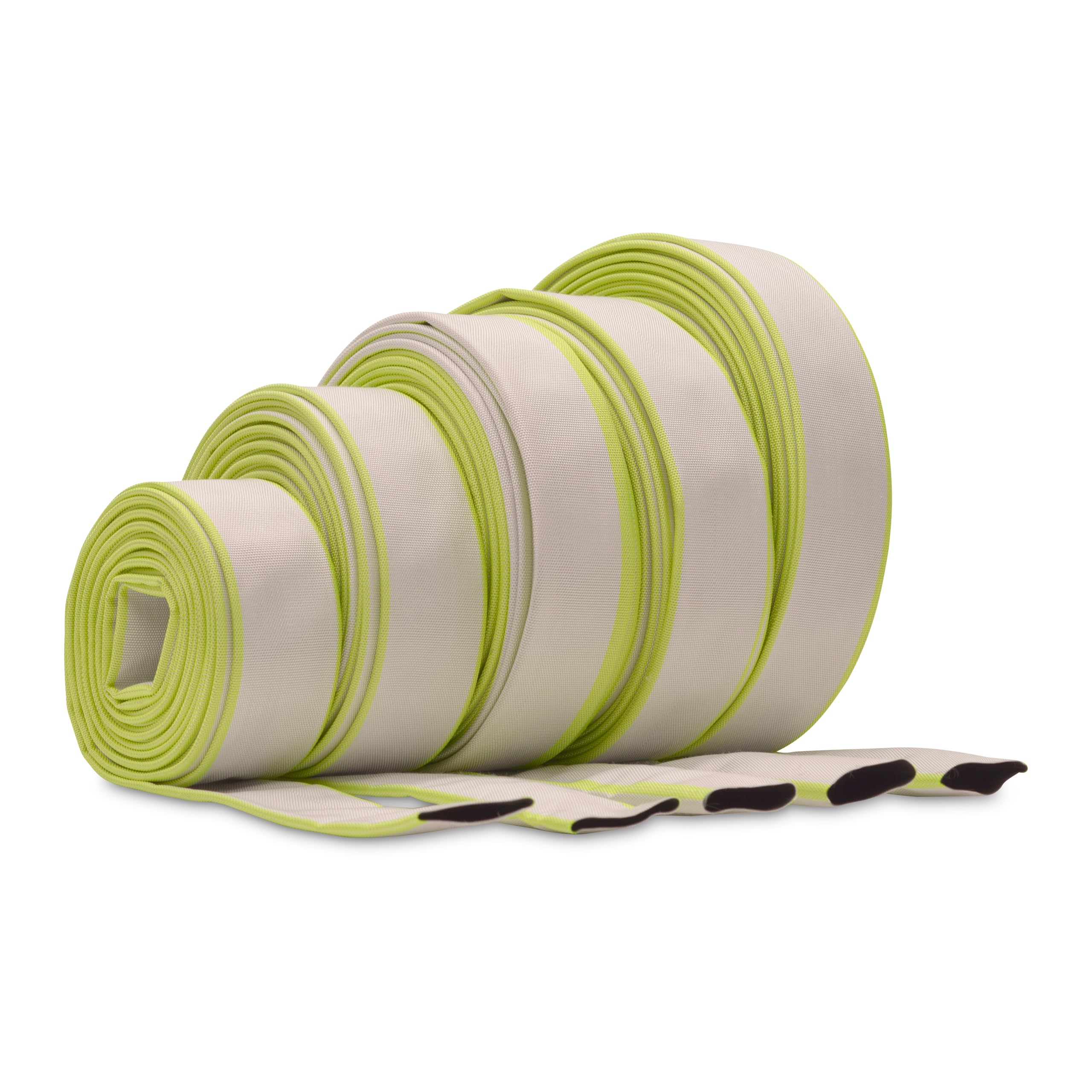 Ø 2" - 52 mm, 50 m - Tuyau plat | Tuyau de chantier | Tuyau industriel | Caoutchouc synthétique, blanc avec vert, 10 bar, -20 °C à +60 °