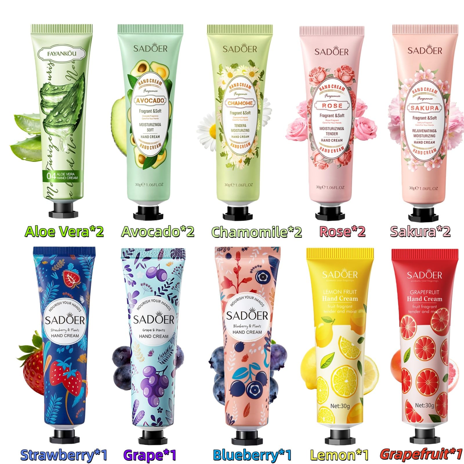 Luthando Zestaw Mini Krem do Rąk, Zestaw Prezentowy Mini Krem do Rąk, 15 x 30ml Krem Nawilżający dla Rąk i Stóp, Mała Kremka Pielęgnacyjna, Zestaw Prezentowy dla Kobiet, Mężczyzn, na Urodziny