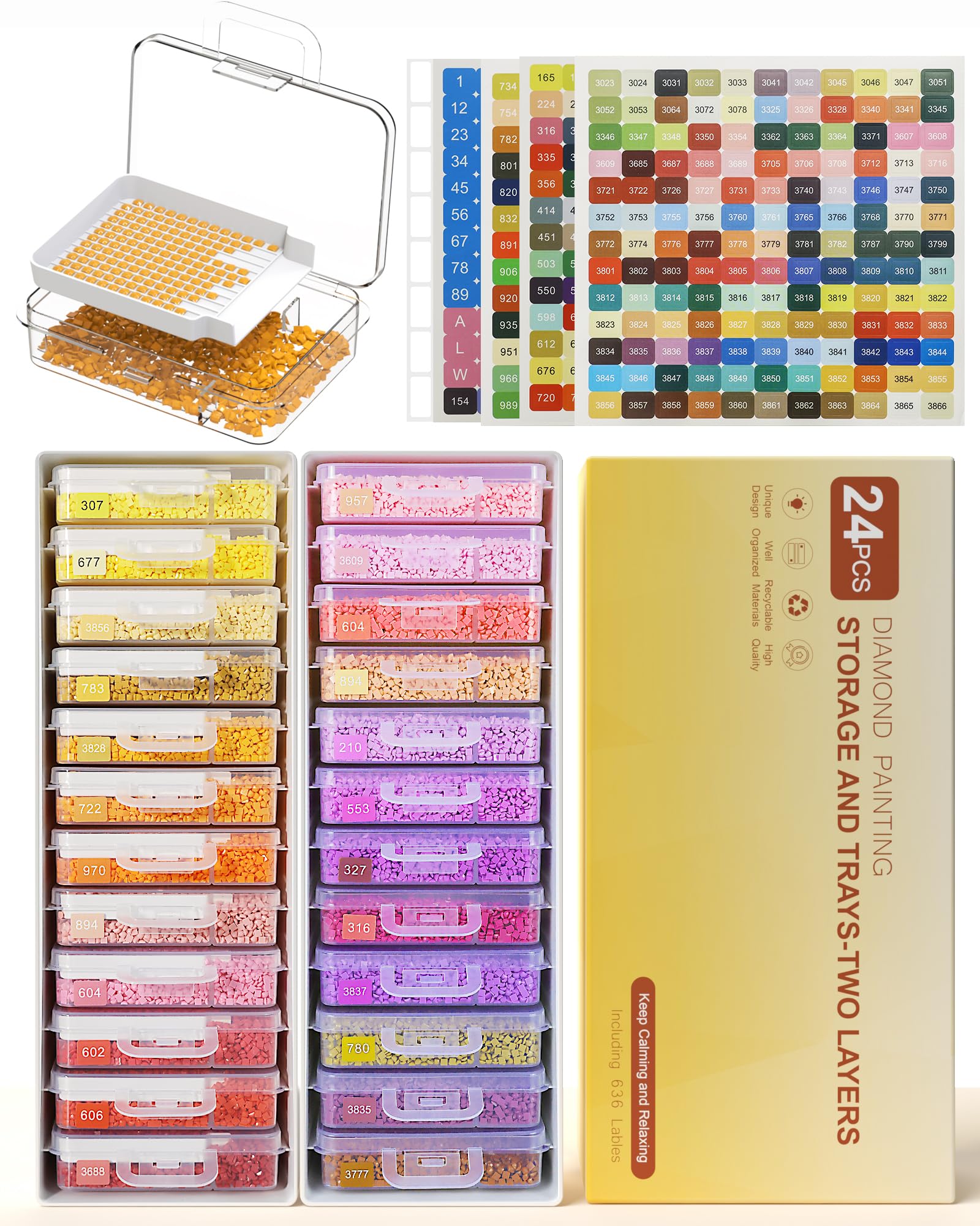 Amazon.com: Redtwo 24pcs Diamond Painting Storage Containers Trays