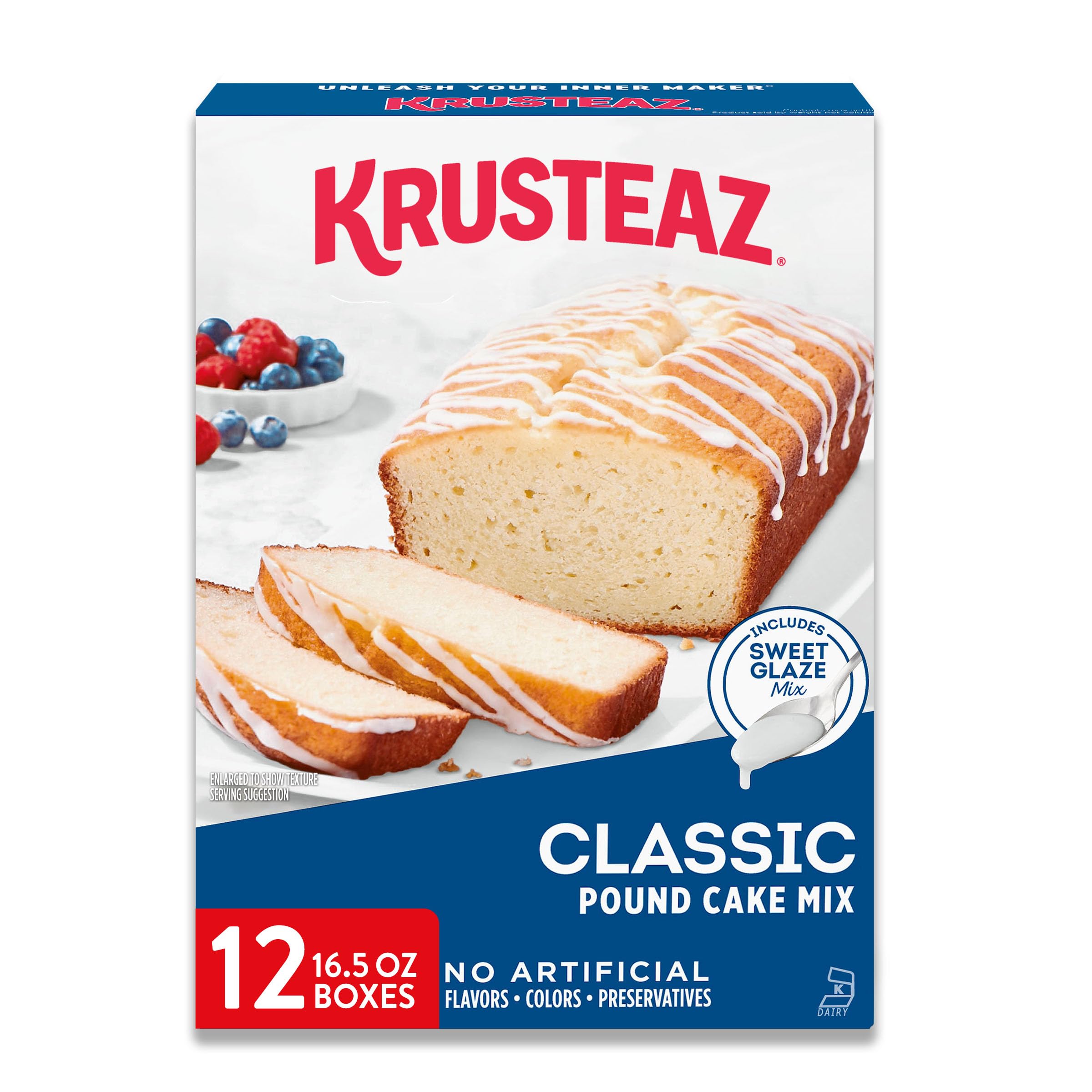 Krusteaz Vanille-Pfund-Kuchenmischung, Backmischung, enthält eine süße Glasurmischung, keine künstlichen Aromen, keine künstlichen Farben und keine künstlichen Konservierungsstoffe,