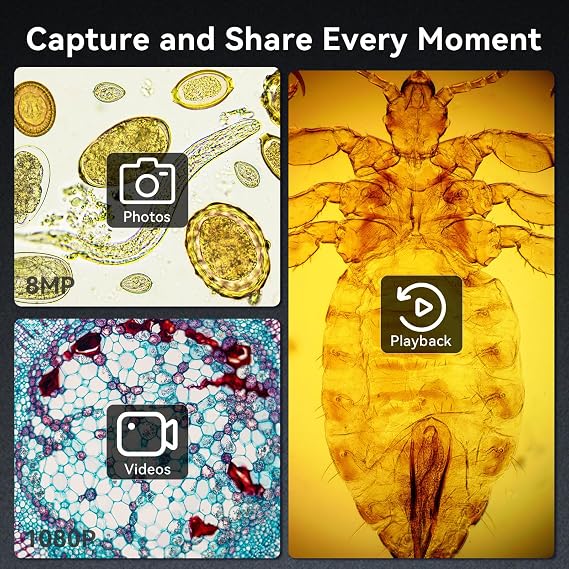 TOMLOV DM301 Pro Digital Biological Microscope with 3 Lenses