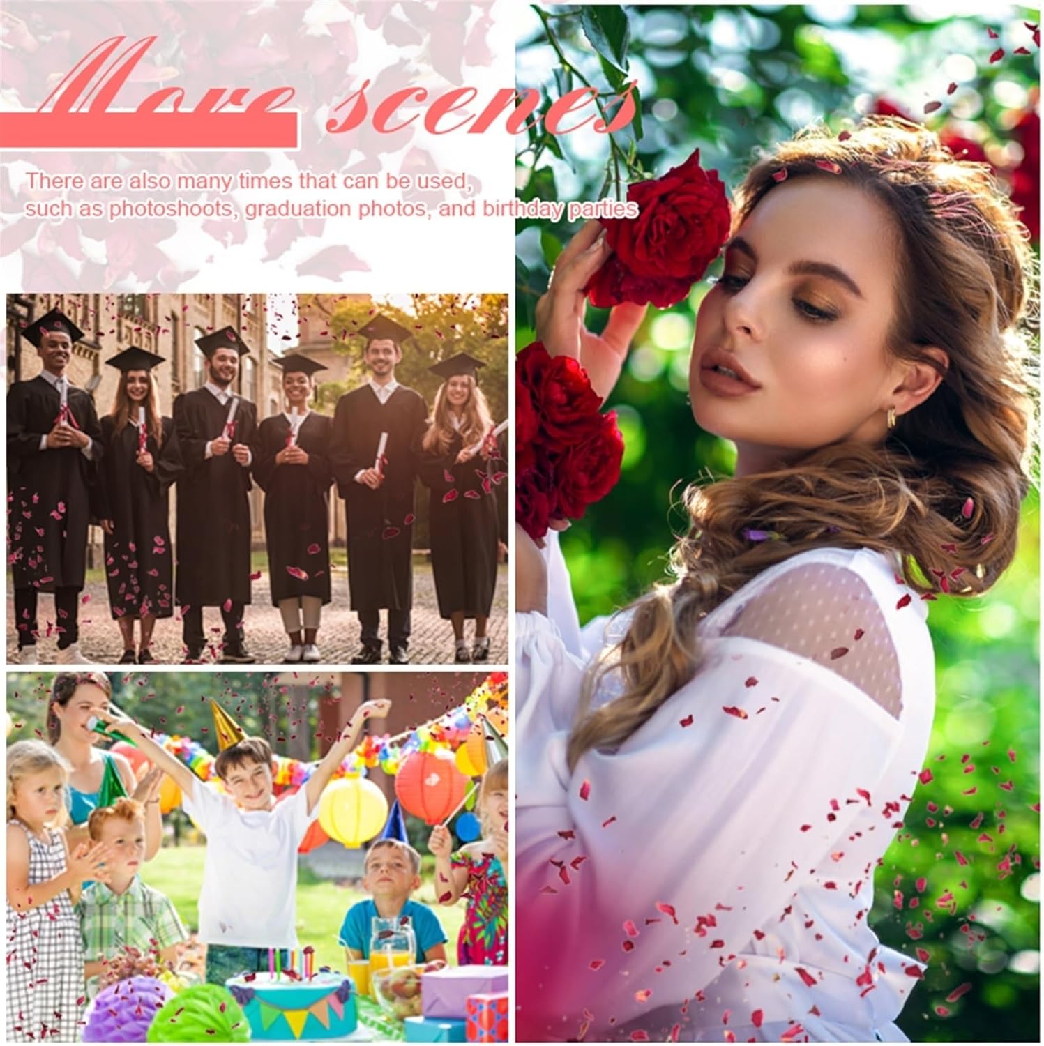 Party Decor 20/30/50pcs Natural Wedding Confetti Dried Flower Rose Petals Confetti Birthday Party Decor Biodegradable Bridal Shower Supplies (Color : 20pcs red)