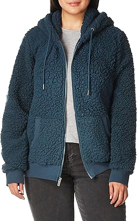 Andrew Marc Women's Teddy Fleece Full Zip Hooded Pullover at Amazon