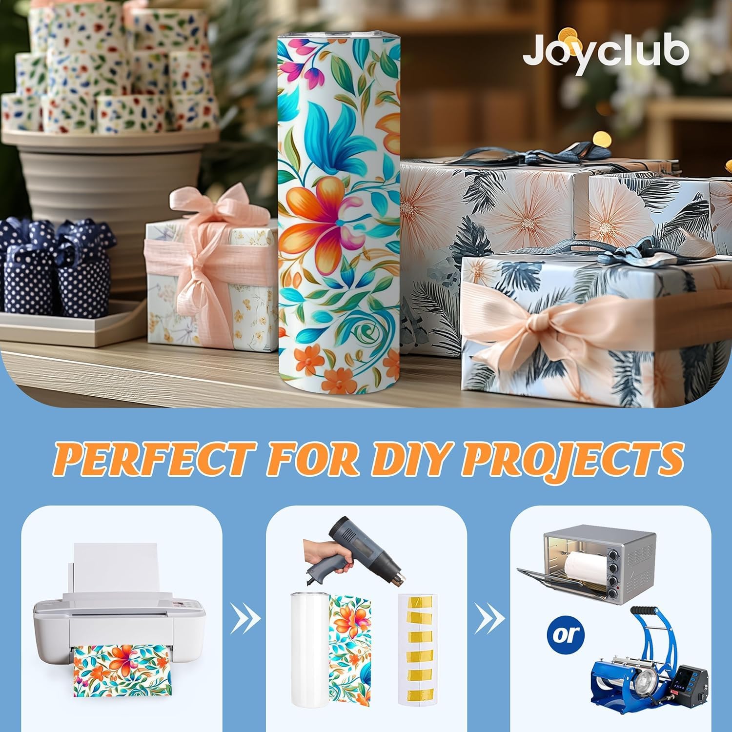 Joyclub Sublimation Tumblers 20 oz 10 Pack Flat Bottom Sublimation Blanks Bulk Stainless Steel Insulated Skinny Straight Cups with Lid and Straw, Gift Box