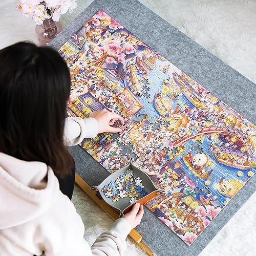 Miniatura 5 de MOMIBOOK - Rompecabezas de 1000 piezas para adultos, de Vintage Village Town, divertido, con imagen de pintura, alivia el estrés, previene la