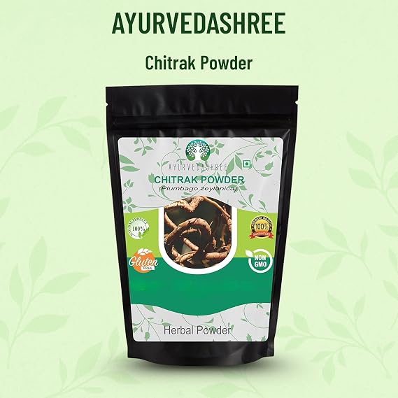 AYURVEDASHREE Chitrak Roots Powder I Chitrak Mool Powder I 200 Gm I Chita Jadd I Plumbago Indica Root I Plumbago zeylanica, Supports Healthy Metabolism
