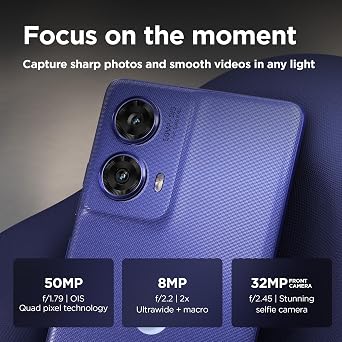 Motorla Moto G85 5G (6.67'' pOLED display, water repelent design, 50MP AI camera, 32MP, 120Hz, 30W, Dolby Atmos, 128/256 GB, Snapdragon 6s Gen 3, 5000mAh, dual SIM), Cobalt Blue