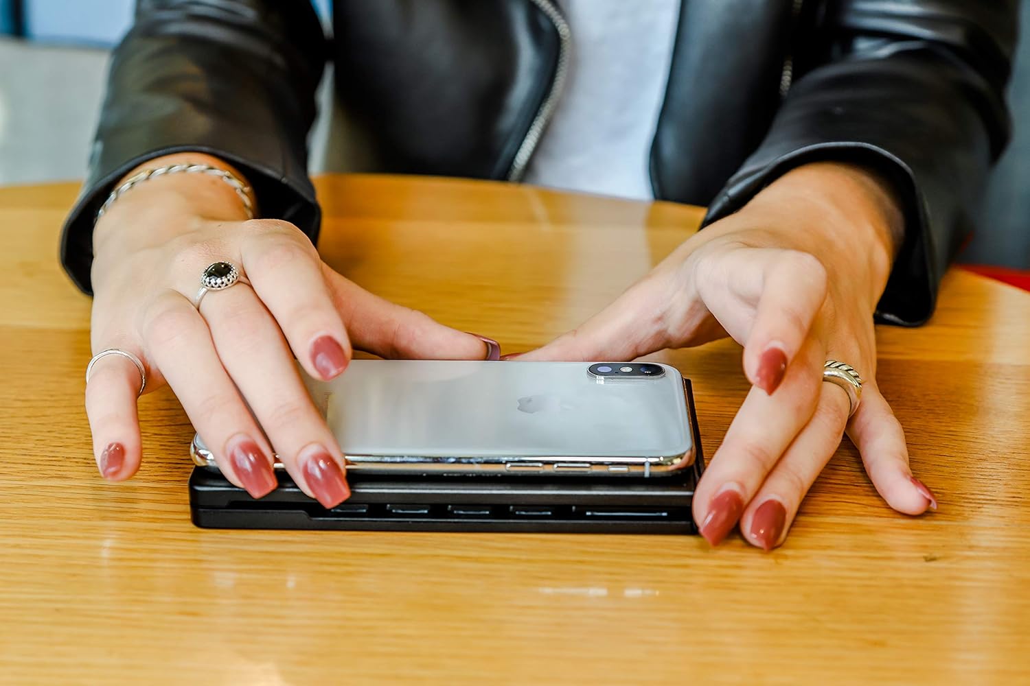 Limited Stock Type Wireless Keyboard (Gemstone)- Foldable, Pocket Size, Bluetooth, for Smart Phones and Tablets, 60 Days of Battery on Standby and 2-3 Weeks of Battery Power While in Continuous use, Aluminum.