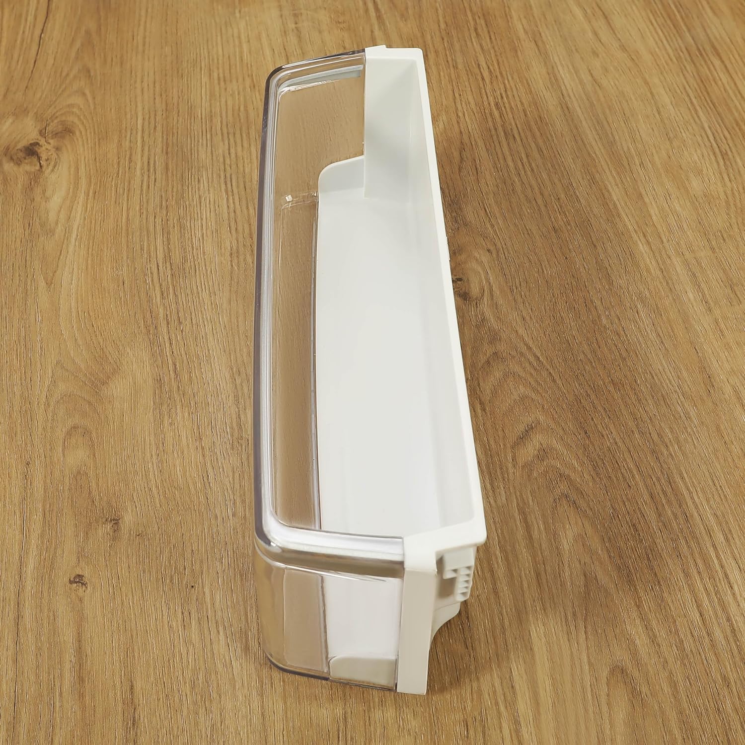 HECASA AAP73252302 Refrigerator Door Shelf Bin Compatible with LG Kenmore Sears Refrigerator Plastic Freezer Door Bin Replacement Only Chrome White+Clear+Silvery