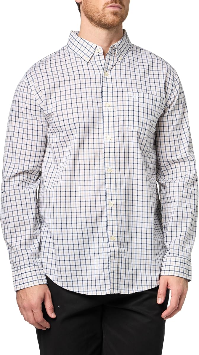 Dockers Camisa sin planchar de manga larga con corte clásico para hombre con protector antimanchas