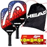 HEAD Radical Tour Classic Graphite 2 Paddle Bundle with Tour Team Drawstring Bag, 3-Pack Penn Outdoor Pickleballs