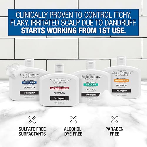 Miniatura 5 de Neutrogena Scalp Therapy Champú anticaspa Daily Control, 1.8% de ácido salicílico, con fragancia de vainilla tibia y notas de coco tostado, 12 onzas