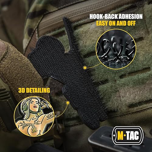 Miniatura 21 de M-Tac Morale Patch Tactical Girl - Parche militar táctico de PVC con cierre de gancho en la parte trasera - Parches para chaleco, mochilas, Tatuaje 5